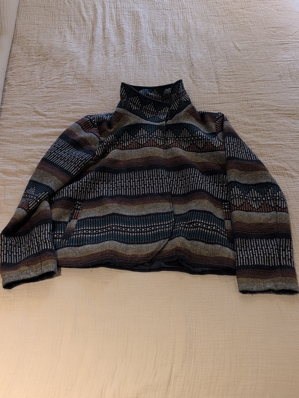 Striped Funnel Neck Jacket